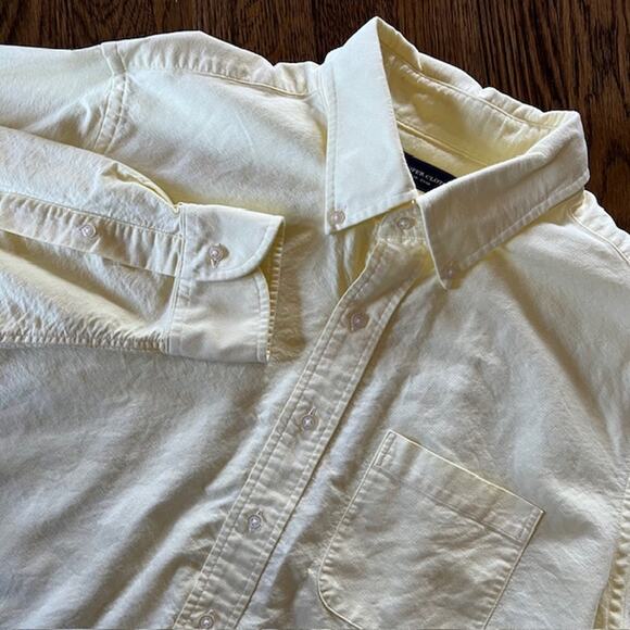 Proper Cloth The Clark Long Sleeve Oxford Button Down Shirt Mens L Faded Yellow - Picture 1 of 9